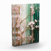 Blühende Kirschblütenmauer Fotoblock (Links)