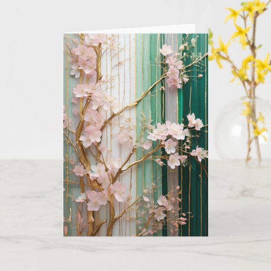 Blühende Kirschblütenmauer Karte (Gelbe Blume)