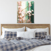 Blühende Kirschblütenmauer Leinwanddruck (Insitu (Schlafzimmer))