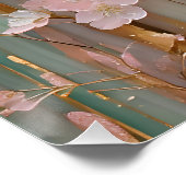 Blühende Kirschblütenmauer Poster (Ecke)