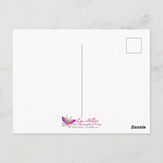 Blühende Kirschblütenmauer Postkarte (Rückseite)