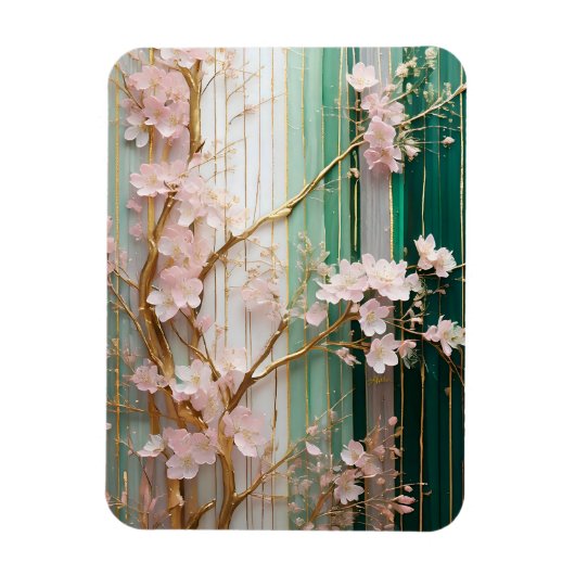 Blühende Kirschblütenwand Magnet (Vertikal)
