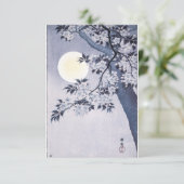 Blühende Kirsche an einer mondbeleuchteten Nacht Einladung (Stehend Vorderseite)