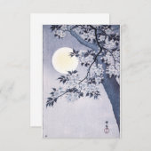 Blühende Kirsche an einer mondbeleuchteten Nacht Einladung (Vorne/Hinten)