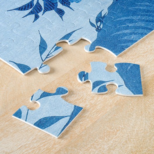 Blühende Kirsche auf einem Mondlicht Nacht Ohara K Puzzle (Seite)