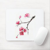 Blühende Kirsche. Frühling. Tinte und Bürste. Mousepad (Mit Mouse)