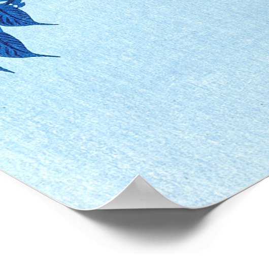 Blühende Kirsche Moonlit Night Ohara Koson Blue18 Poster (Ecke)