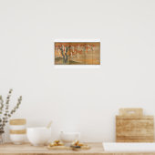 "Blühende Kirsche und herbstliche Ahorn mit Gedich Poster (Küche)