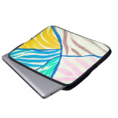 Blühende Kirsche und Schmetterlinge nahtlos. Laptopschutzhülle (Vorne Knopf)