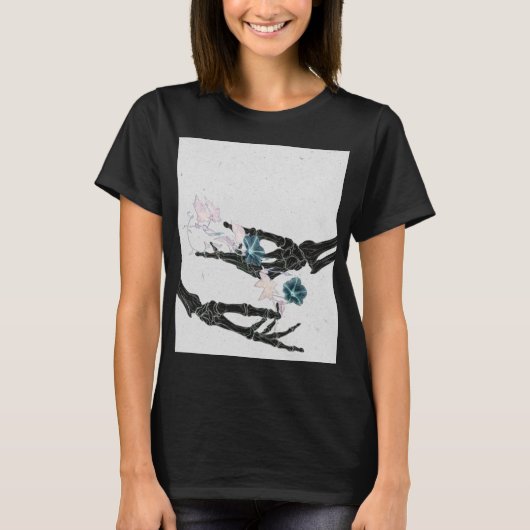 Blühende Knochen #2 - Zwei Hände T-Shirt (Vorderseite)