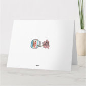 Blühende kontinuierliche Schleifennussella und Blu Karte (Rückseite)