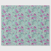 Blühende künstlerische abstrakte Zweige mit düster Geschenkpapier (Flach)