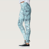 blühende Leggings in Schwarz-Weiß (Links)