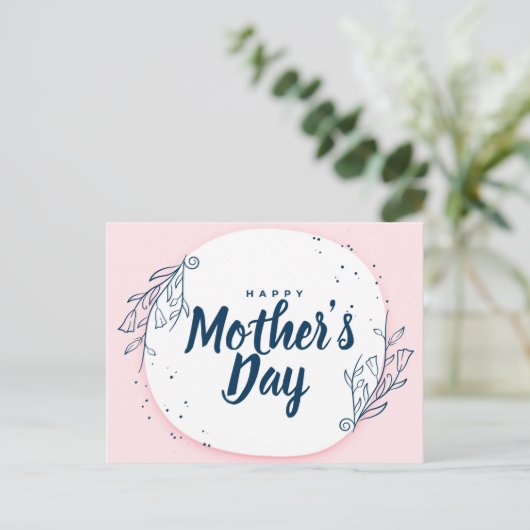 Blühende Liebe: Blumenkartendesign am Muttertag Postkarte (Stehend Vorderseite)