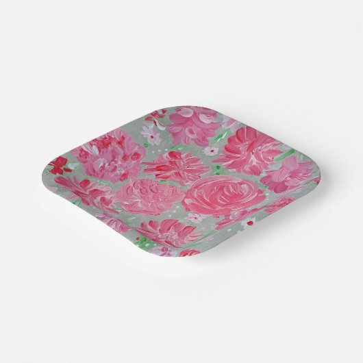 Blühende Liebe Blumenpapier-Teller Pappteller (Gewinkelt)