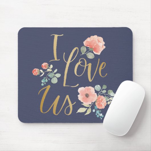 Blühende Liebe des Freuden-Blau-| I wir Mousepad (Mit Mouse)