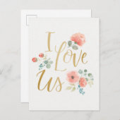 Blühende Liebe des Freuden-Weiß-| I wir Postkarte (Vorne/Hinten)