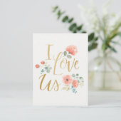 Blühende Liebe des Freuden-Weiß-| I wir Postkarte (Stehend Vorderseite)