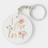 Blühende Liebe des Freuden-Weiß-| I wir Schlüsselanhänger (Rückseite)