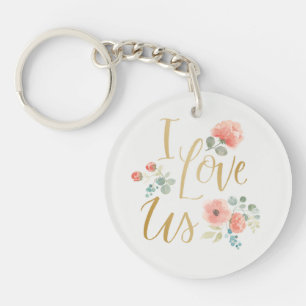 Blühende Liebe des Freuden-Weiß-  I wir Schlüsselanhänger