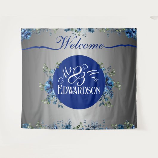 Blühende Liebe: Ein Blumenfreund zu unserer Hochze Wandteppich (Vorderseite (Horizontal))