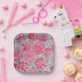 Blühende Liebe Florale Papierplatten Pappteller (Party)