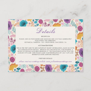Blühende Liebe Florale Romantische Pink Lila Hochz Begleitkarte