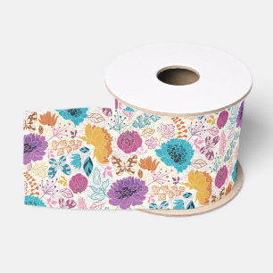 Blühende Liebe Florale Romantische Pink Lila Hochz Ripsband