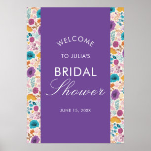 Blühende Liebe Florale Romantische Rosa Hochzeitsd Poster