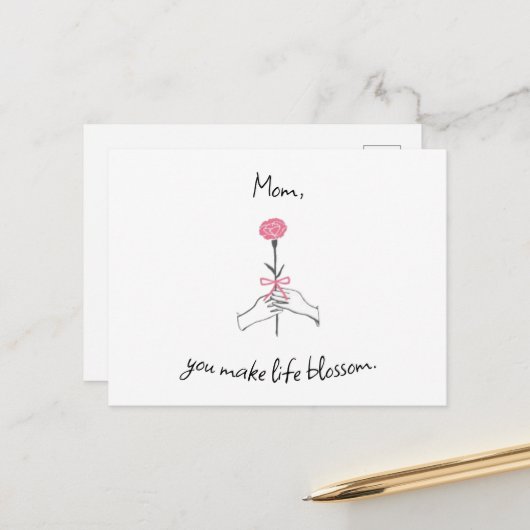 Blühende Liebe - Mama Postkarte (Vorderseite/Rückseite Beispiel)