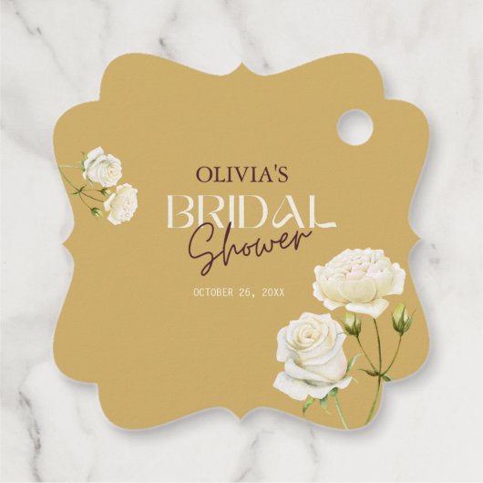 Blühende Liebe mit weißem RosenBrautparty Geschenkanhänger (Rückseite)