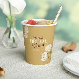 Blühende Liebe mit weißem RosenBrautparty Pappbecher