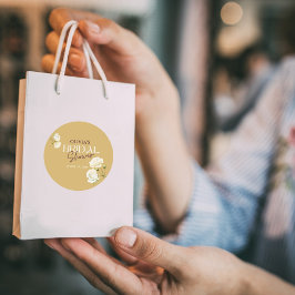 Blühende Liebe mit weißem RosenBrautparty Runder Aufkleber