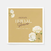 Blühende Liebe mit weißem RosenBrautparty Serviette (Vorderseite)