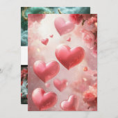 Blühende Liebe: Rosenherz-Hochzeit Einladung (Vorne/Hinten)