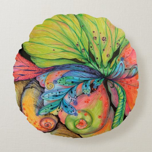 blühende Liebe Rundes Kissen (Vorderseite)