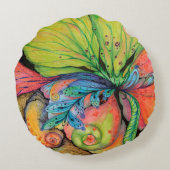 blühende Liebe Rundes Kissen (Rückseite)