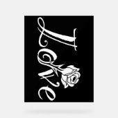 Blühende Liebe: Typografie mit floraler Drehung Acrylschild (Vorderseite)