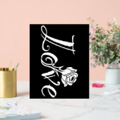 Blühende Liebe: Typografie mit floraler Drehung Acrylschild (Hochzeit)