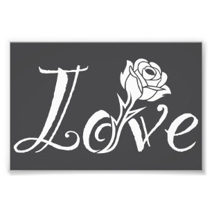 Blühende Liebe: Typografie mit floraler Drehung Fotodruck