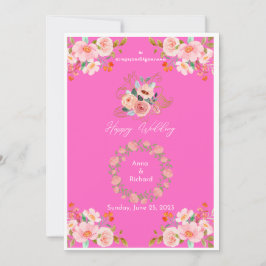 Blühende Liebe: Vibrierende Blumenhochzeit Einladung