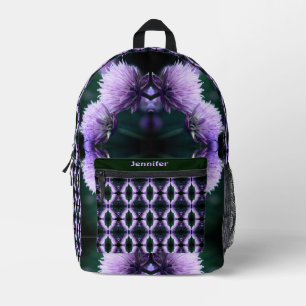 Blühende Lila Allium Abstrakt Personalisiert Bedruckter Rucksack