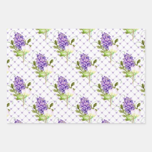 Blühende Lilacs für den Frühling Geschenkpapier Set (Vorderseite)
