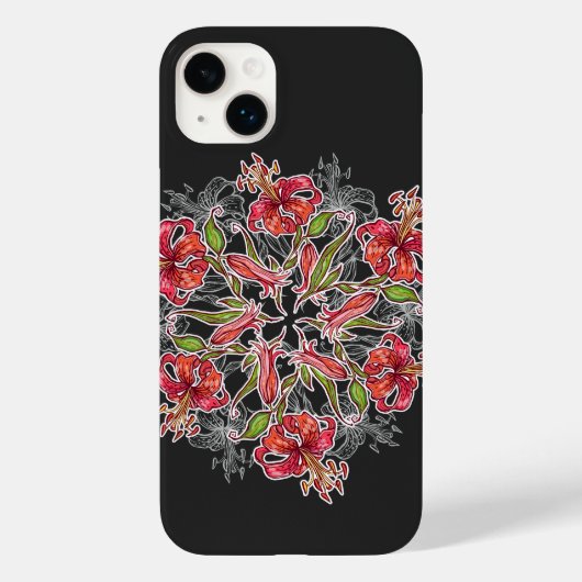 Blühende Lilien-Blumen-Collage Case-Mate iPhone Hülle (Rückseite)