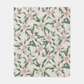 Blühende Lilien in Elfenbeingrün Fleecedecke (Vorderseite)