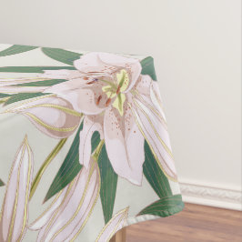 Blühende Lilien in Elfenbeingrün Tischdecke