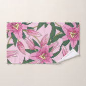Blühende Lilien in Pastellrosa Badhandtuch Set (Handtuch)