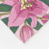 Blühende Lilien in Pastellrosa Fleecedecke (Ecke)