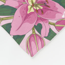 Blühende Lilien in Pastellrosa Fleecedecke