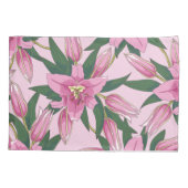 Blühende Lilien in Pastellrosa Kissenbezug (Rückseite-Links)